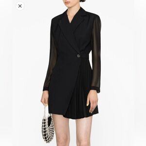 Sandro Black Blazer-Style Mini Skirt